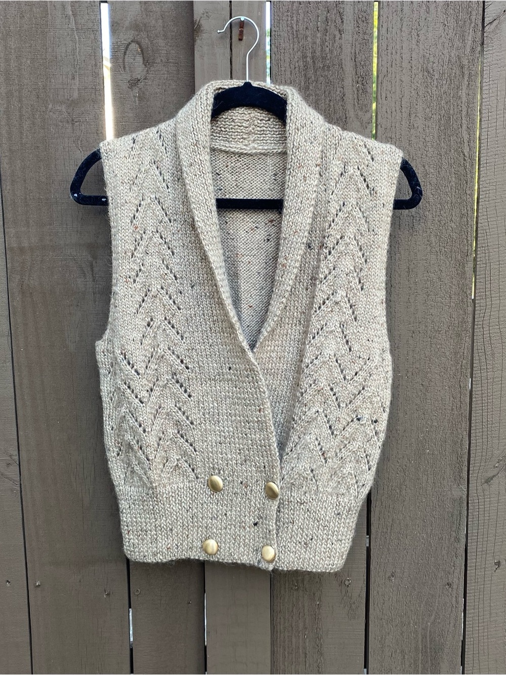 Brown wool blend double breasted women’s vest